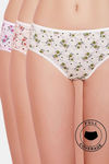Rosaline Pure Cotton Full Coverage Slim Elastic Brief (Pack of 3)- Floral Trail Print — thumbnail 1